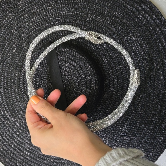 Art Deco Crystal Adjustable Snake Necklace in Silver, NWT - Picture 9 of 10